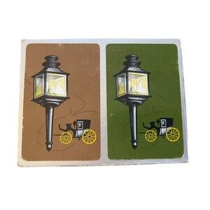 Vintage Russell Deluxe Carriage and Lamp Light Playing Cards Double Deck